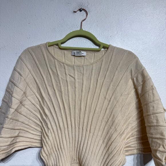 Club Monaco Cream Dolman Short Sleeve Side Tie Sweater Sz S - Picture 3 of 11
